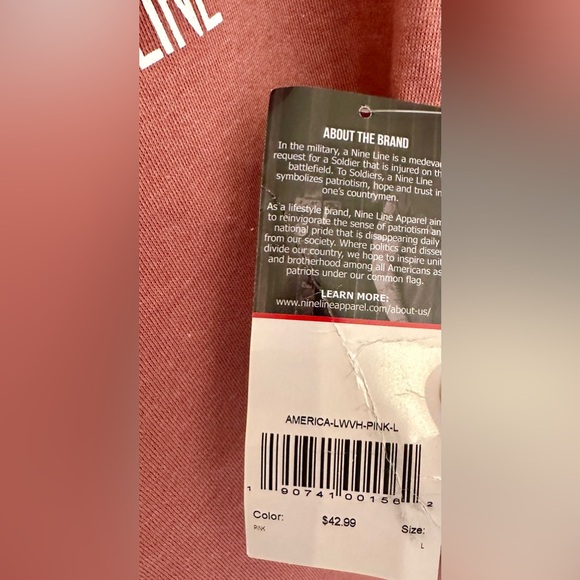 Nine Line Apparel! Patriotic Hoodie/Pink/white/Size-L - Picture 8 of 9